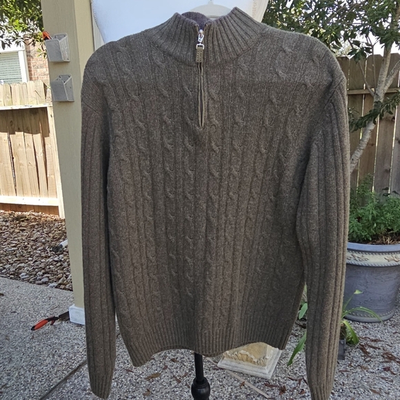 Daniele Blasi Mens Large Sweater Wool Mock Neck 1/3 Zip Rib Knit  Cable Knit - Picture 6 of 13